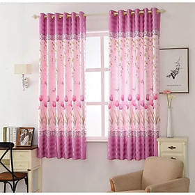 Mua RÈM CỬA HOA TULIP HỒNG SIZE 2M NGANG X 2M CAO (1 tấm)