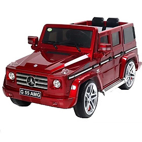 Ô tô xe điện đồ chơi trẻ em MERCEDES G55 AMG cho bé vận 2 chỗ 4 động cơ (Đỏ-Đen-Trắng)