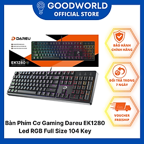 Bàn Phím Cơ Gaming Dareu EK1280 Led RGB Full Size 104 Key - Hàng Chính Hãng