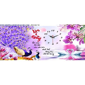 Tranh đính đá đồng hồ vợ chồng -YN5359