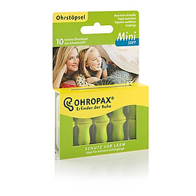 Hộp 10 nút bịt tai OHROPAX MINI SOFT (Siêu mềm mại - Dùng cho người tai nhỏ, và trẻ em)