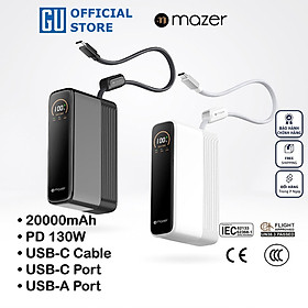 Mua Pin Dự Phòng Kèm Cáp MAZER Ai PowerCharge Laptop PD 130W Dung Lượng 20.000 mAh Có Màn Hình Ai Hiển Thị Pin Và Công Suất Hàng Chính Hãng