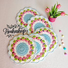 Mua Lót Ly Trái Dâu Móc Len Thủ Công