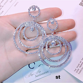 Bông tai chất bạc ý cao cấp có mẫu đeo chụp ảnh