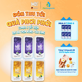 Combo 6 Ngẫu Nhiên Kẹo Không Đường Bạc Hà IMPACT MINTS FRESH 10g (Tặng kèm 6 gói khăn giấy tempo)