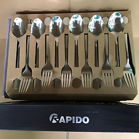 Mua Bộ Dĩa Thìa Cao Cấp RAPIDO 12 Chi Tiết   Chất Liệu inox 304 Hàng Đẹp