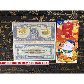 Lot 100 tấm Lì xì tiền tết tấm tiền 1 triệu do in hình con mèo gây sốt Tết 2023 đi cùng phong bao đỏ CQTLNLGD02338