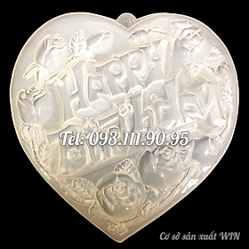 Mua Khuôn rau câu sinh nhật Happy Birthday hoa hồng – Khuôn hình tim loại 20 cm - Mã số 1091