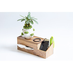 Mua Hộp đựng khăn giấy đa năng kết hợp 1 khay rời và 2 hộc nhỏ để đồ tiện lợi
