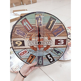 Mua Đồng hồ treo tường gỗ in họa tiết cổ điển 14 inch