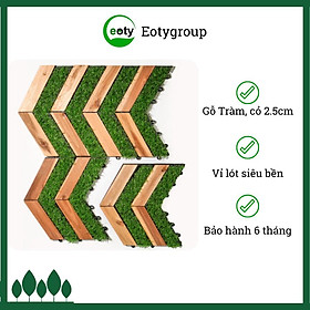 Mua Vỉ gỗ cỏ xéo - Gỗ lót sàn ban công  sàn nhà kết hợp cỏ nhân tạo nan xéo 30cmx30cm EOTYGROUP