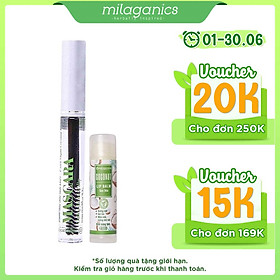 Combo Son Dưỡng Môi Dừa Milaganics (4.5g) + Mascara Dầu Dừa Dưỡng Mi Milaganics