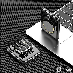 Mua Sạc dự phòng 10000mAh  tích hợp sạc không dây  kèm 4 cáp sạc gắn liền