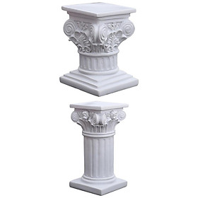 2x Miniature Roman Pillar Statue Pedestal Stand Figurine Party Kitchen Decor