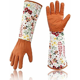 Găng tay da làm vườn màu hồng Phụ nữ mở rộng Găng tay màu hồng Găng tay cho người mẹ và bà ngoại làm vườn (màu đỏ)