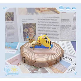 Mô hình pokemon pikachu bãi biển mùa hè đồ chơi trang trí