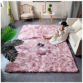 Thảm lông loang trải sàn cao cấp có lớp chống trượt, lông dài size 1.2m x 1.6m