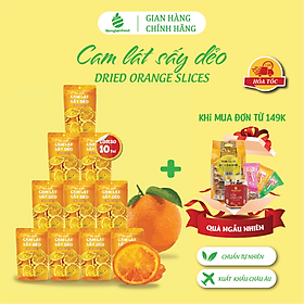 Combo 10 túi Trái cây sấy ăn vặt tăng đề kháng, ăn kiêng, đẹp da Nonglamfood (Cam lát 45g, Mít 45g, Bưởi chanh dây 45g, Dừa giòn 45g)