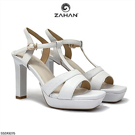 Sandal 2 quai, mũi vuông, đúp đế, 10 cm SDZA9275