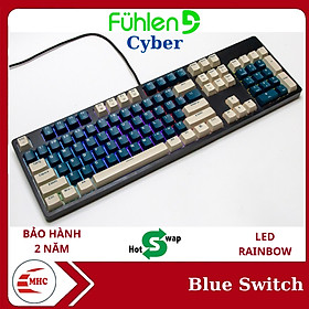 Bàn phím quang cơ Gaming Fuhlen CYBER Led Rainbow 9 chế độ, bảo hành 24 tháng- Hàng chính hãng