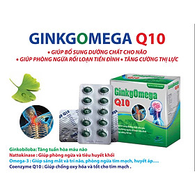 Hình ảnh HOẠT HUYẾT DƯỠNG NÃO GINKGOMEGA Q10 - GIẢM ĐAU MỎI VAI GÁY - TÊ BÌ CHÂN TAY - RỐI LOẠN TIỀN ĐÌNH - TỐT CHO NÃO, MẮT, TIM - HỘP 100 VIÊN