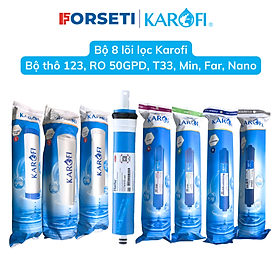 Combo 8 lõi lọc nước Karofi hàng chính hãng dùng cho máy lọc nước Karofi máy sRO (KSI80) - 123RO5678