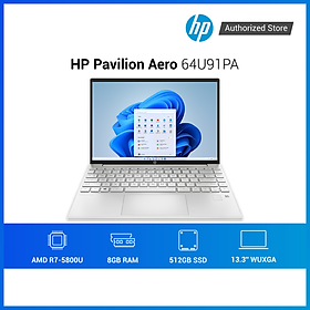 Mua Laptop HP Pavilion Aero 13-be0229AU 64U91PA AMD R7 5800U | 8GB | 512GB | Bạc - Hàng chính hãng