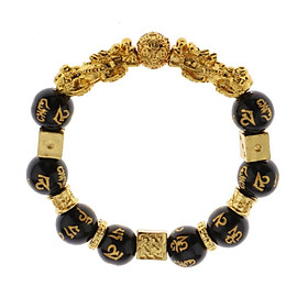 Golden  Bracelet  Mantra Bead Good Luck Jewelry Men Women 12mm