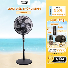 Quạt điện, quạt cây có điều khiển LEBENLANG LBL1863, chế độ hẹn giờ, công suất 55w, bảo hành 2 năm  hàng chính hãng