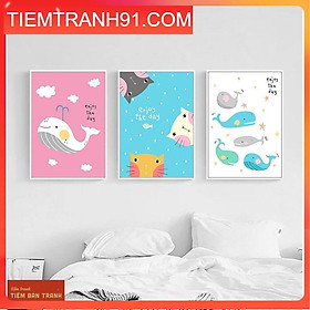 Tranh treo tường - Bộ 3 bức canvas tổng hợp 17 , tranh canvas giá rẻ