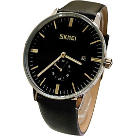 Đồng hồ Nam SKM 9083 dây da (Tặng pin Nhật sẵn trong đồng hồ + Móc Khóa gỗ Đồng hồ 888 + Hộp Chính Hãng)
