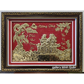 Mua TRANH MỪNG THỌ ÔNG  BÀ BẰNG ĐỒNG VÀNG LIỀN TẤM
