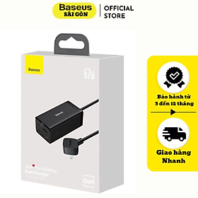 Bộ Sạc Nhanh Kiêm Hub Mở Rộng Đa Năng 2 in 1 công suất 67W Baseus GaN5 Pro Desktop Fast Charger 1U+2C+HDMI (CCGAN67-HDS)- Hàng chính hãng