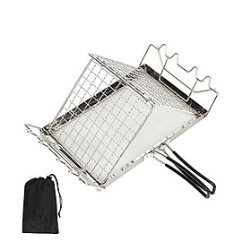 Portable StoveTop Grill Net Mini Foldable Furnace Grill Rack Barbecue Toast Baking Holder Heating Bracket Outdoor BBQ Cooking Tools