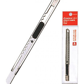 Dao trổ Comix 9mm đa năng - 1 chiếc/ vỉ - Vỏ và lưỡi dao bằng kim loại, sắc bén, nhỏ gọn, siêu bền