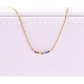 Dây chuyền bạc mạ vàng 18k cầu vồng minimalist rainbow Gix Jewel DC29