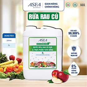 Nước Rửa Rau Củ & Thực Phẩm Tươi Sống Khử Khuẩn, Khử Mùi ASFA Fruit & Vegetable 5 lít An Toàn 100%