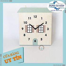 Đồng hồ trang trí treo tường để bàn phong cách hiện đại đẹp hình ngôi nhà DUNGCU-AZ24