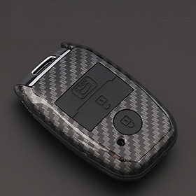 Ốp chìa khóa carbon bọc, bảo vệ chìa khóa xe Kia Cerato, K3, Sedona,…kèm móc đeo INOX