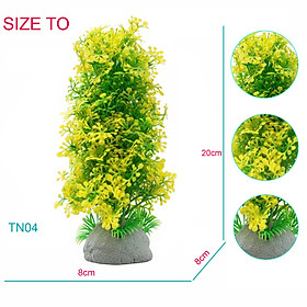 Cây Nhựa Trang Trí Bể Cá Thủy Sinh Dáng Đứng Vàng Chanh Lớn 20cm (MS05)