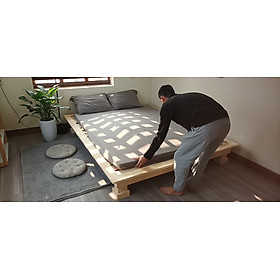 Giường ngủ gỗ CT16 Tundo màu gỗ tự nhiên