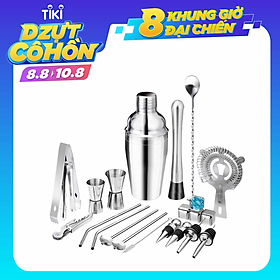 Bộ Dụng Cụ Pha Chế Cocktail Không Gỉ (22 món)
