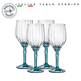Mua Bộ 4 ly rượu thủy tinh uống vang cao cấp Florian 380ml màu xanh - Bormioli Rocco - Italy