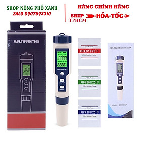 Mua Bút đo độ mặn của nước 5 trong 1 pH/TDS/EC/độ mặn/nhiệt độ kèm 3 gói pH chuẩn