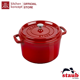 Nồi Gang STAUB Tròn Cao Màu Đỏ Cherry - 24cm (4.75L)