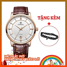 Đồng hồ nam PAGINI cao cấp dây da thật mặt tròn – Mặt kính chống xước - PA16688