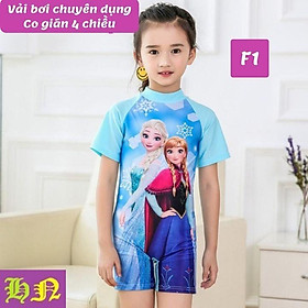 Hình ảnh Đồ bơi liền thân cho bé gái hình Elsa từ 10-22kg - vải chuyên dụng - đồ bơi 1 mảnh - HNStore