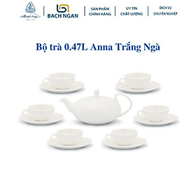 Mua Bộ trà elip 0.47 L - Anna - Trắng ngà - Gốm sứ Minh Long cao cấp dùng đãi khách làm quà tặng