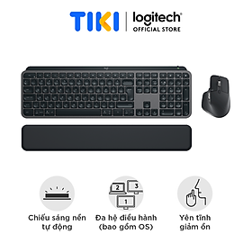 Combo Chuột & Bàn Phím Bluetooth không dây Logitech MX Keys S Combo - Có gác tay, Chiếu sáng, USB-C - Hàng chính hãng