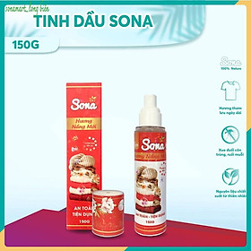 Xả vải khô, xịt thơm quần áo SONA chai 150ml - Khử mùi hôi, làm mềm vải lưu hương suốt 48h